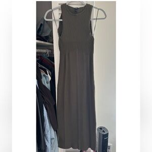 Express Olive Green Ribbed Maxi Dress